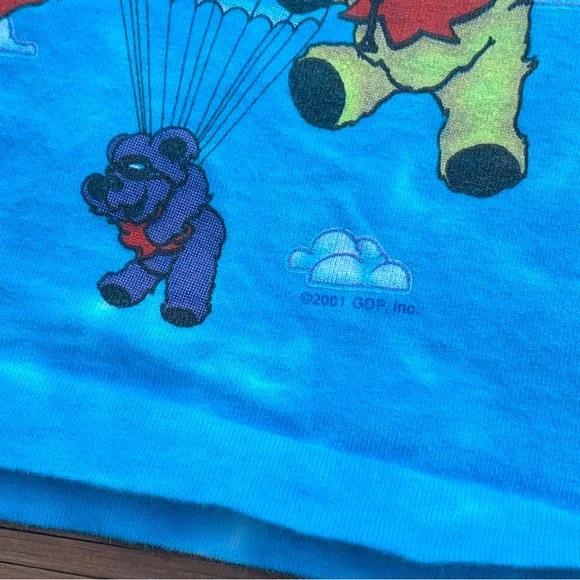Vintage Liquid Blue Grateful Dead Parachute Bears T-Shirt